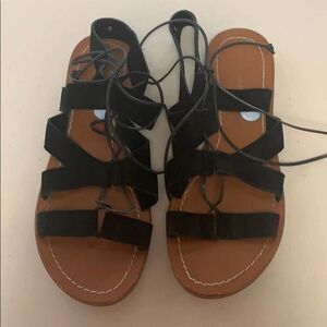 KATE SPADE‎ NEWYORK LACE UP BLACK SANDALS S…